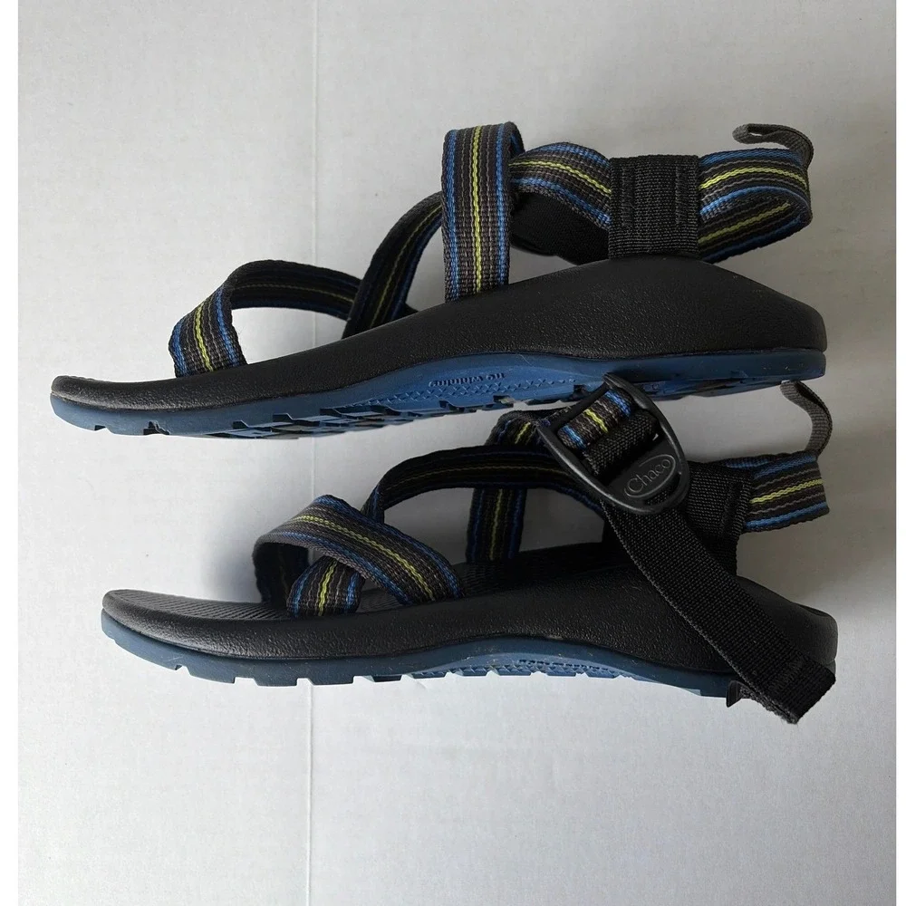 Chaco Kids Z1 Ecotread Athletic Sandals Blue Yellow Striped Size 3Y J190021Y